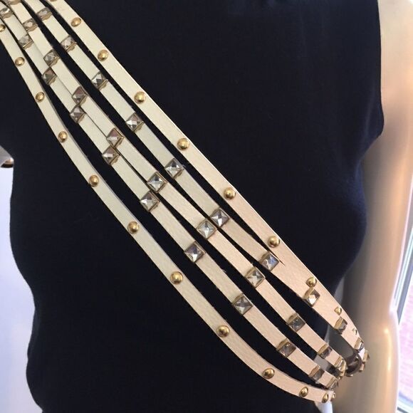 Michael Kors Studded Rhinestone 5 strand belt - Picture 5 of 7